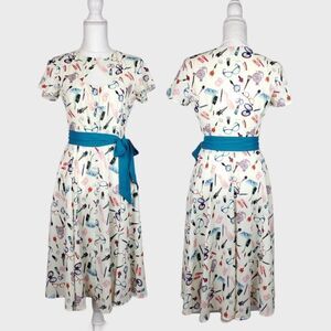 Unique Vintage Retro Style Beauty Cosmetics Themed Dress